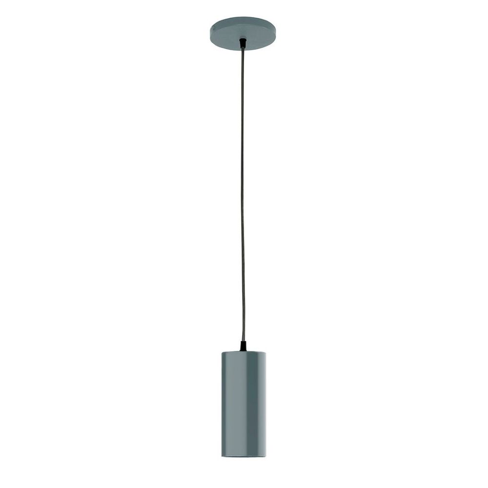 Montclair Lightworks PEB418-40 3.5" J-Series shade, black cord with canopy, Slate Gray